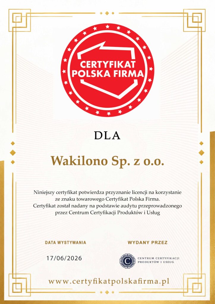 Dyplom Certyfikat Polska Firma