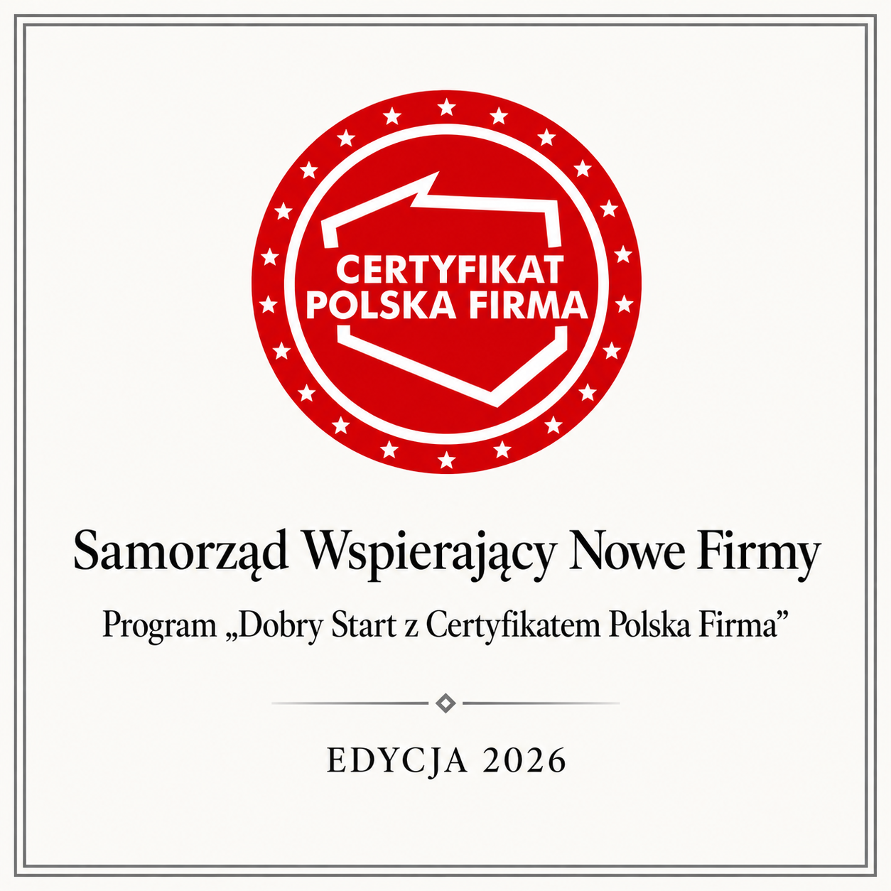 Oznaczenie Samorząd Wspierający Nowe Firmy